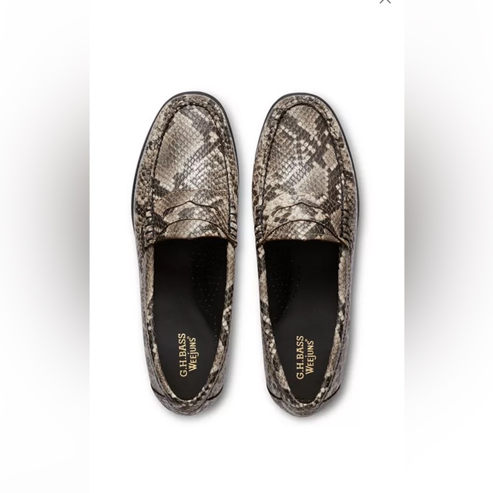G.H. Bass & Co. Women’s Snake Print Loafers - Tan